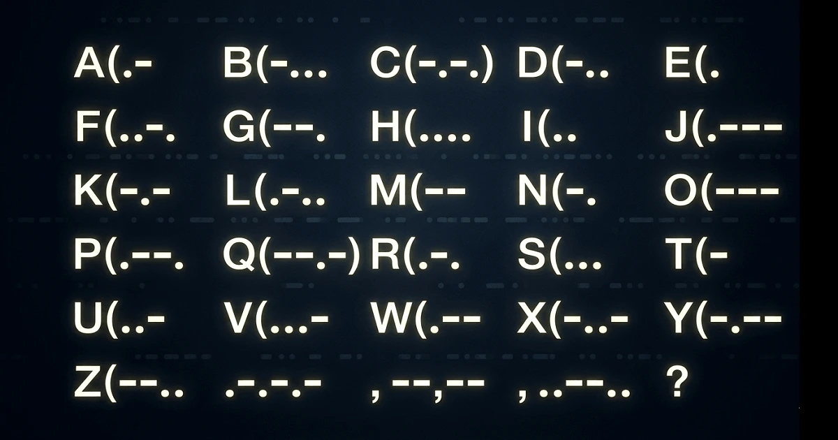 Morse code alphabet chart