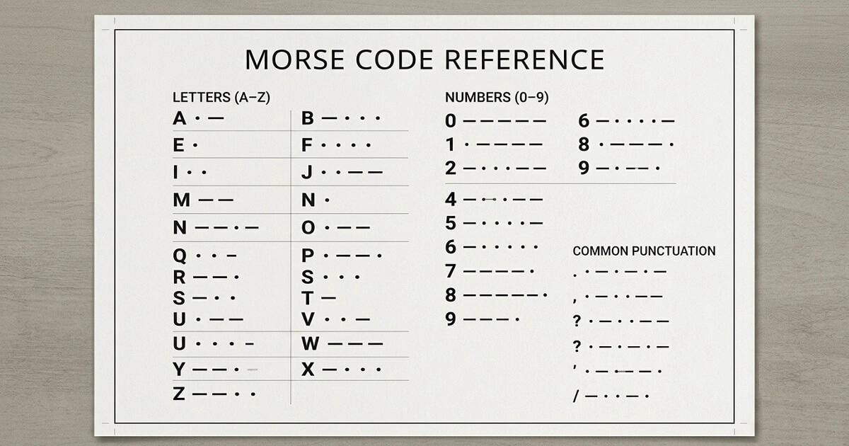 International Morse code chart
