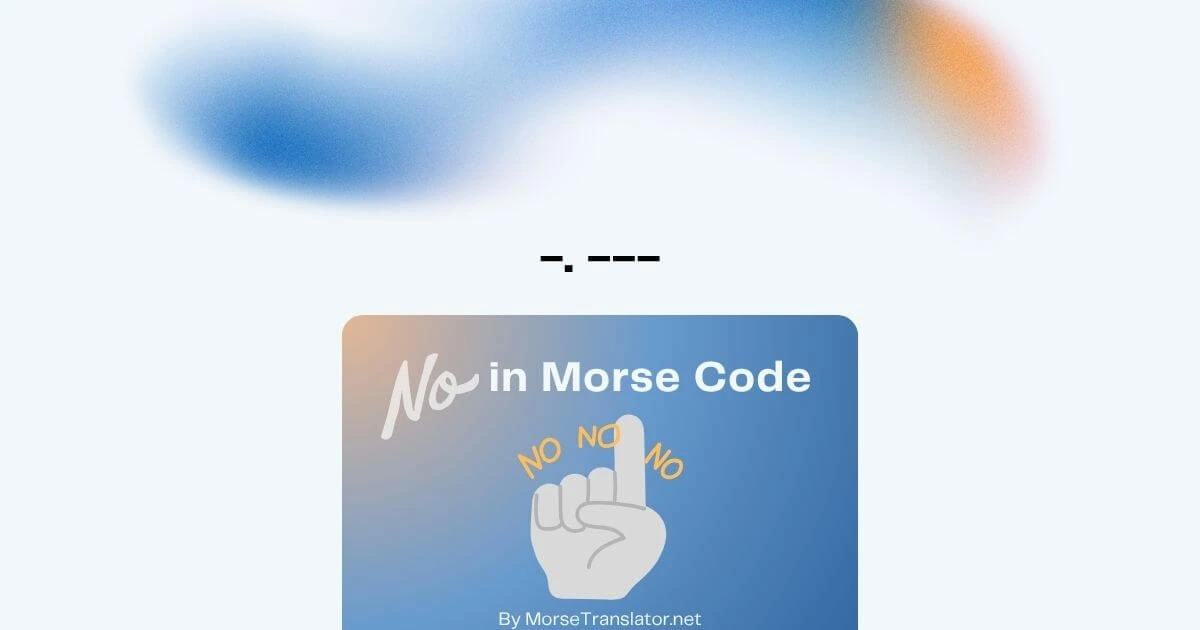 No in Morse code